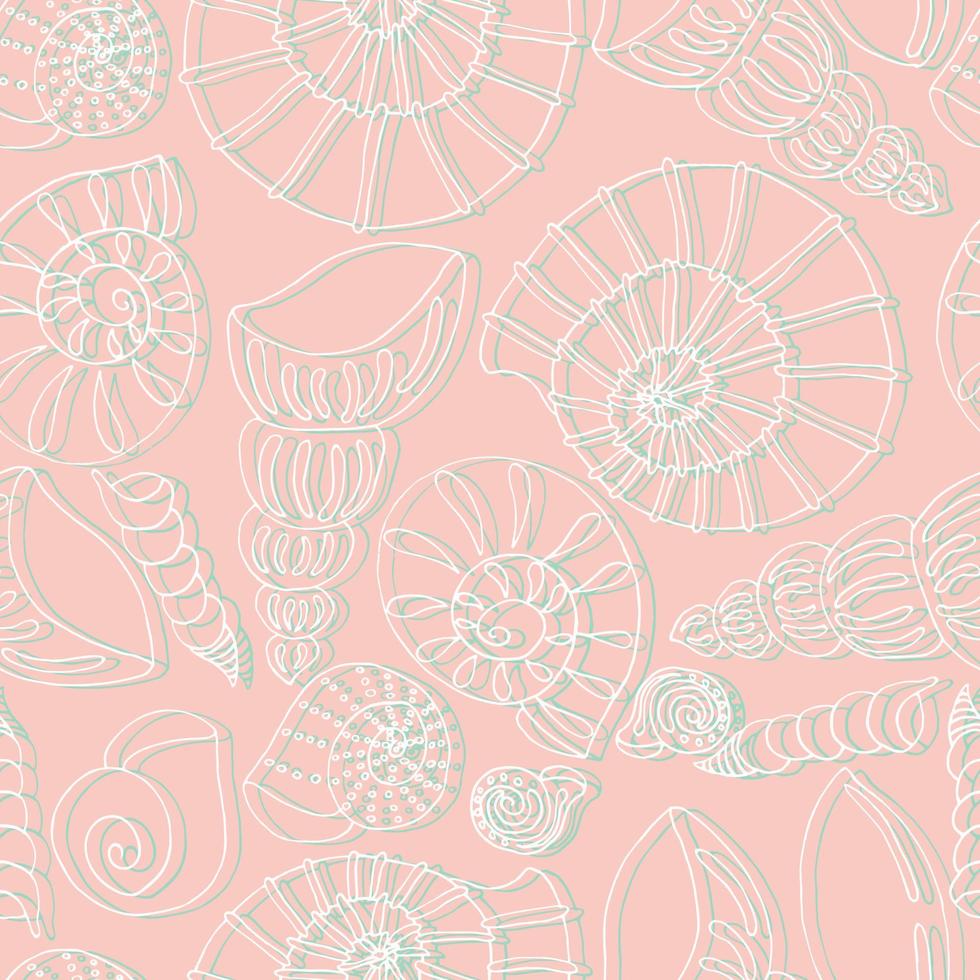 tropical underwater world seashells on the sea vector seamless pattern beach vacation