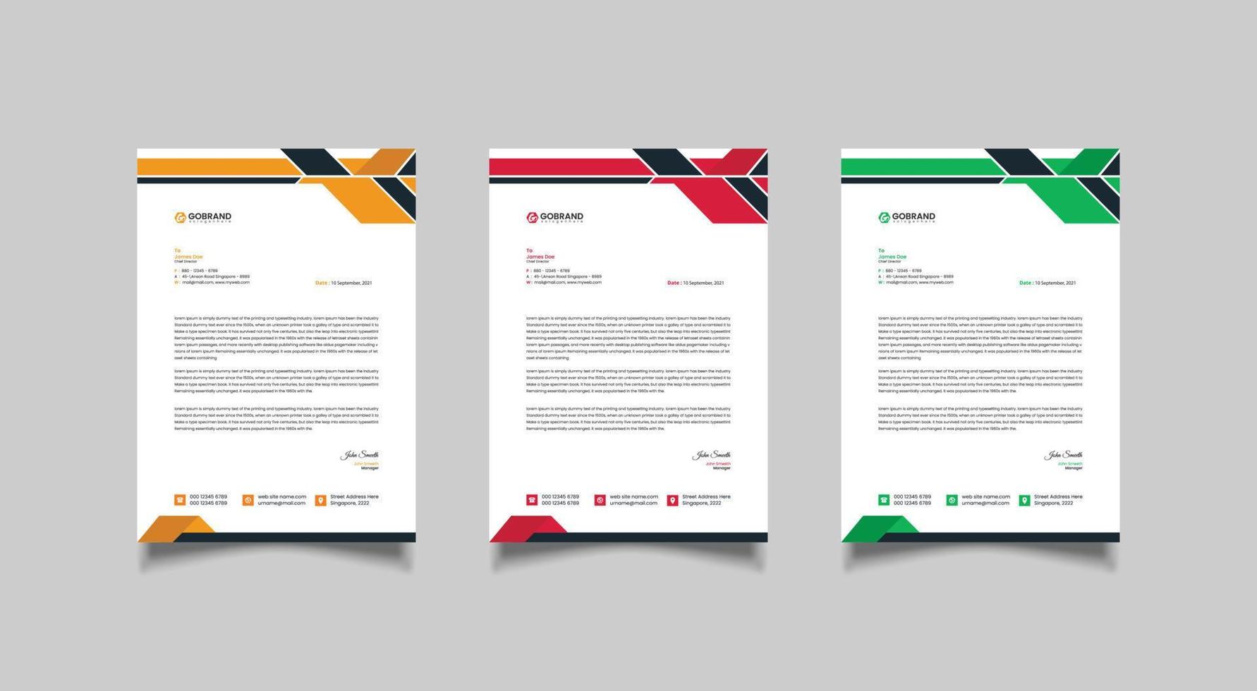 Minimalist simple letterhead template design vector