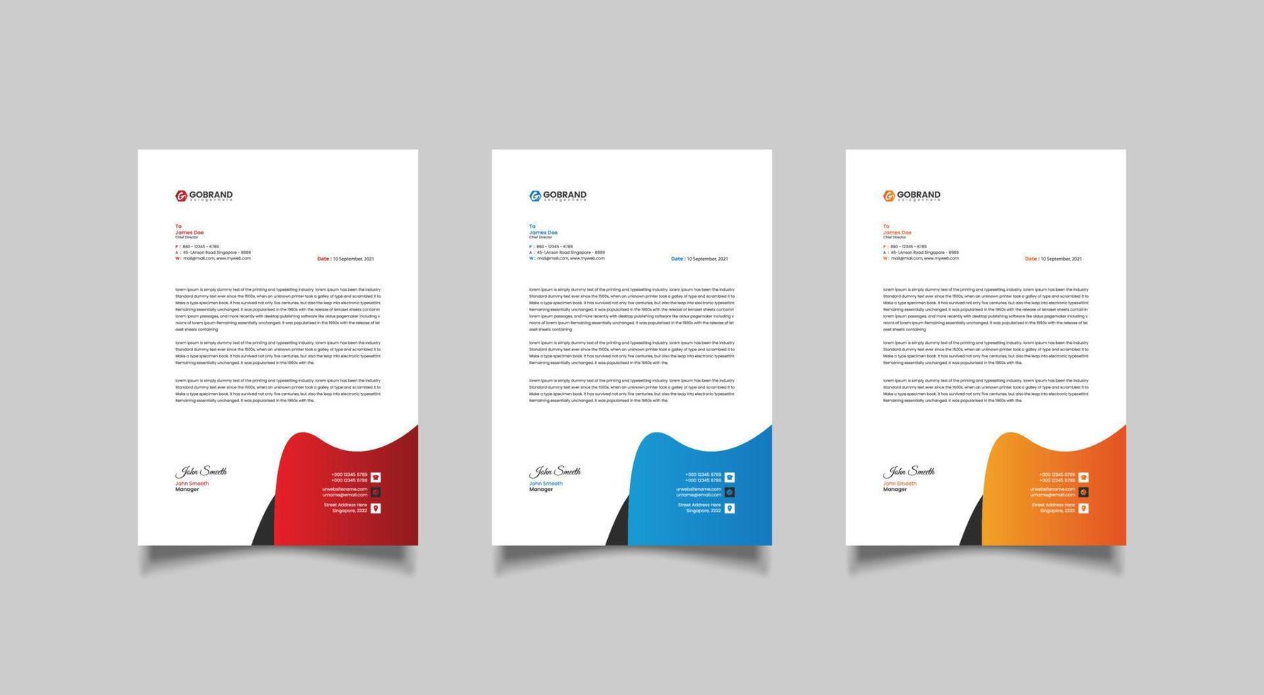 Modern letterhead design template for your project. vector