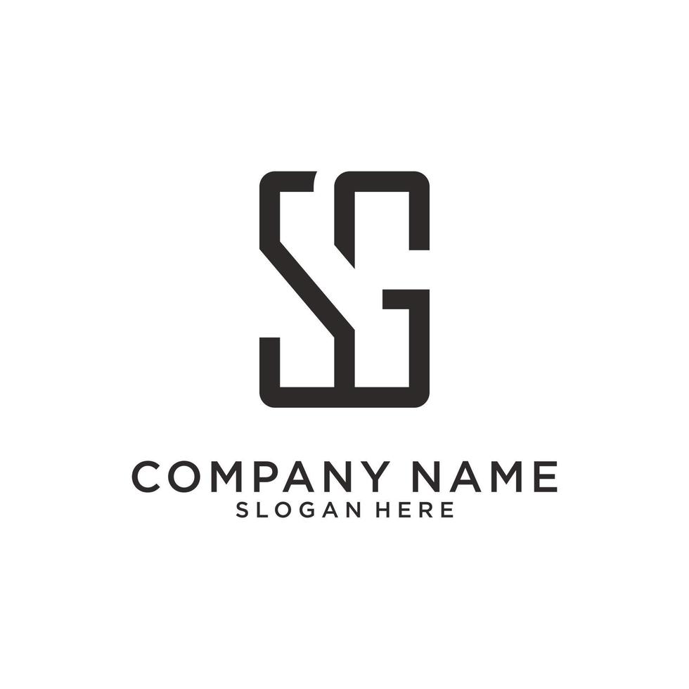 SG or GS letter logo design vector template.