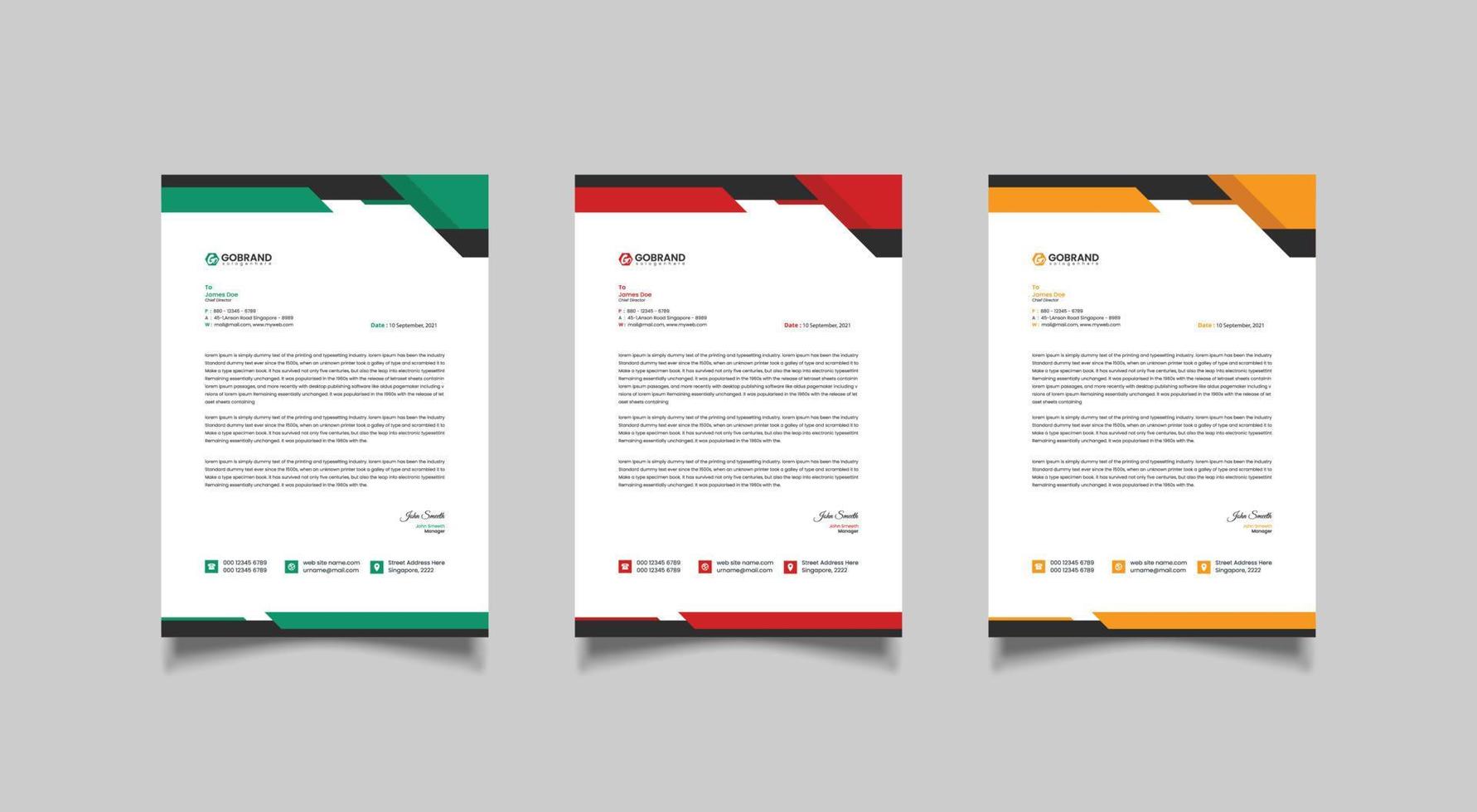 Minimalist simple letterhead template design vector