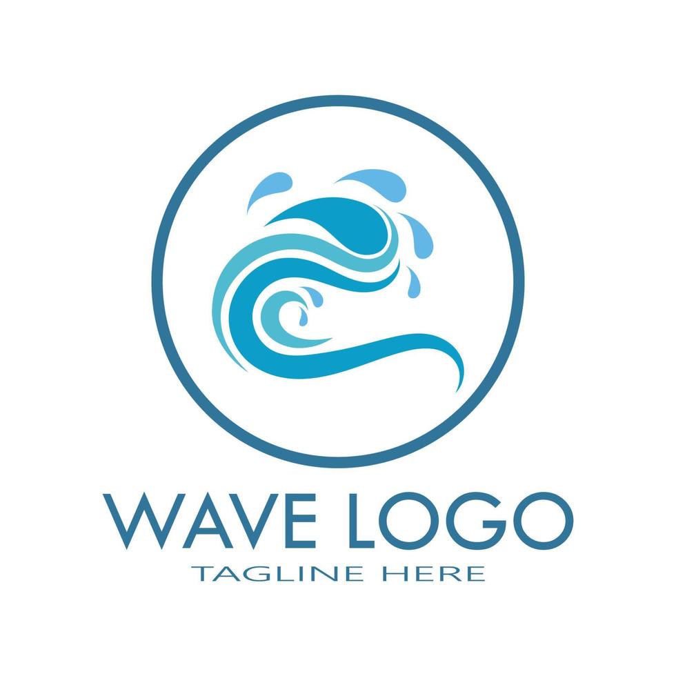 water wave logo design template icon vector