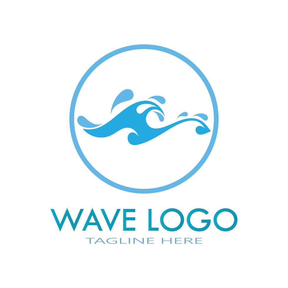 water wave logo design template icon vector