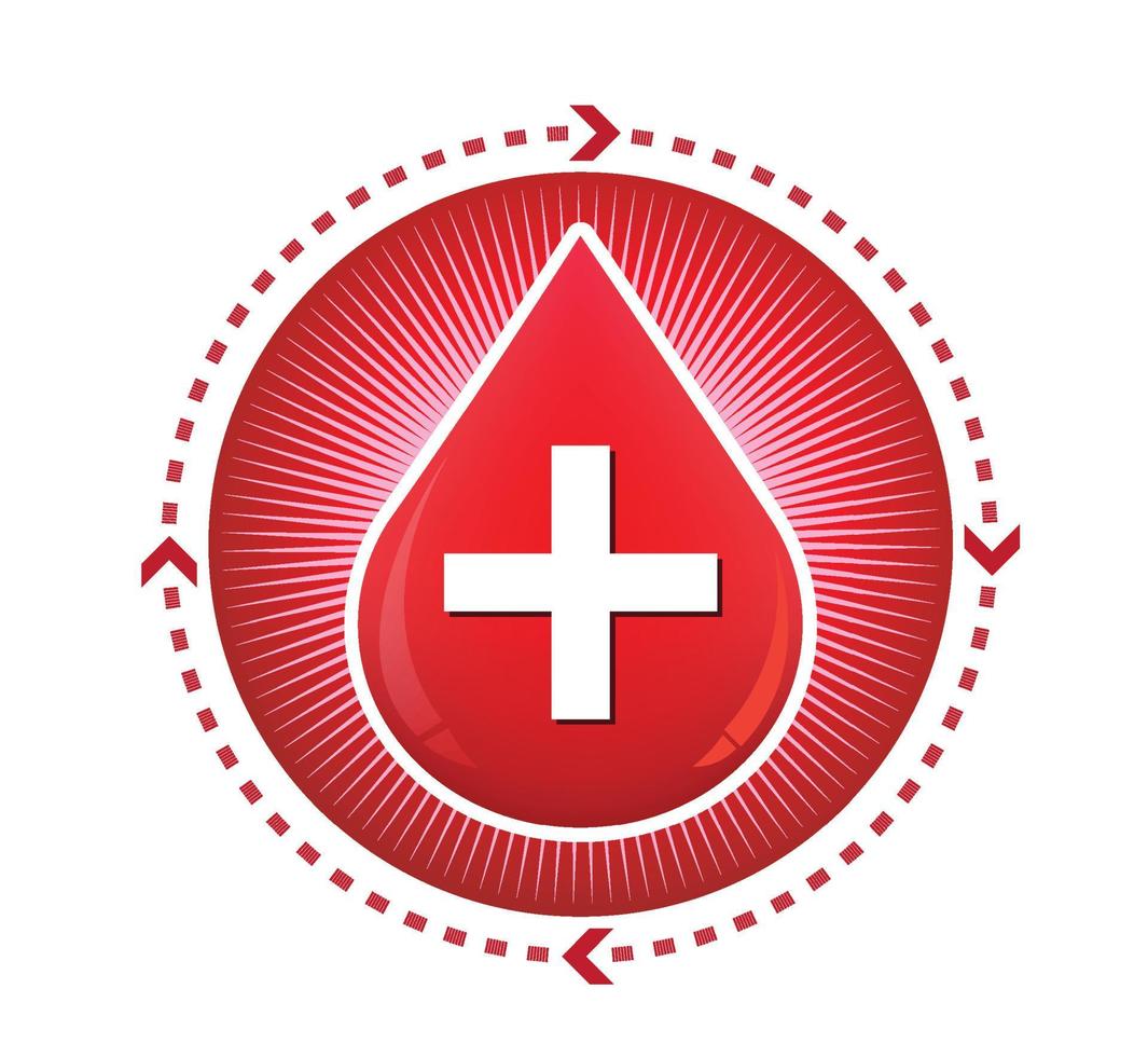 donar gota sangre signo rojo vector