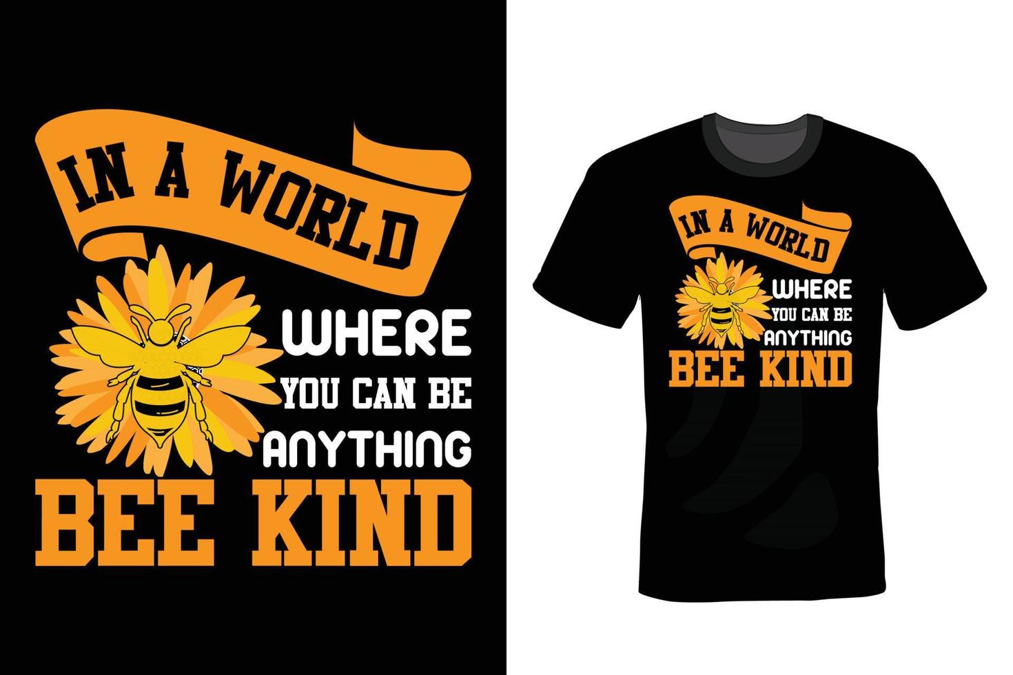 Bee T shirt design, vintage, typography vector