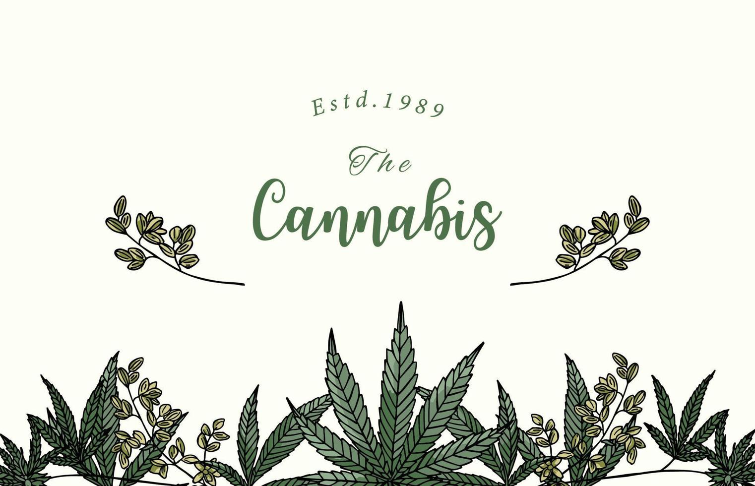 colección de fondo de cannabis con ilustración vectorial verde.editable para sitio web, invitación, postal y pegatina vector