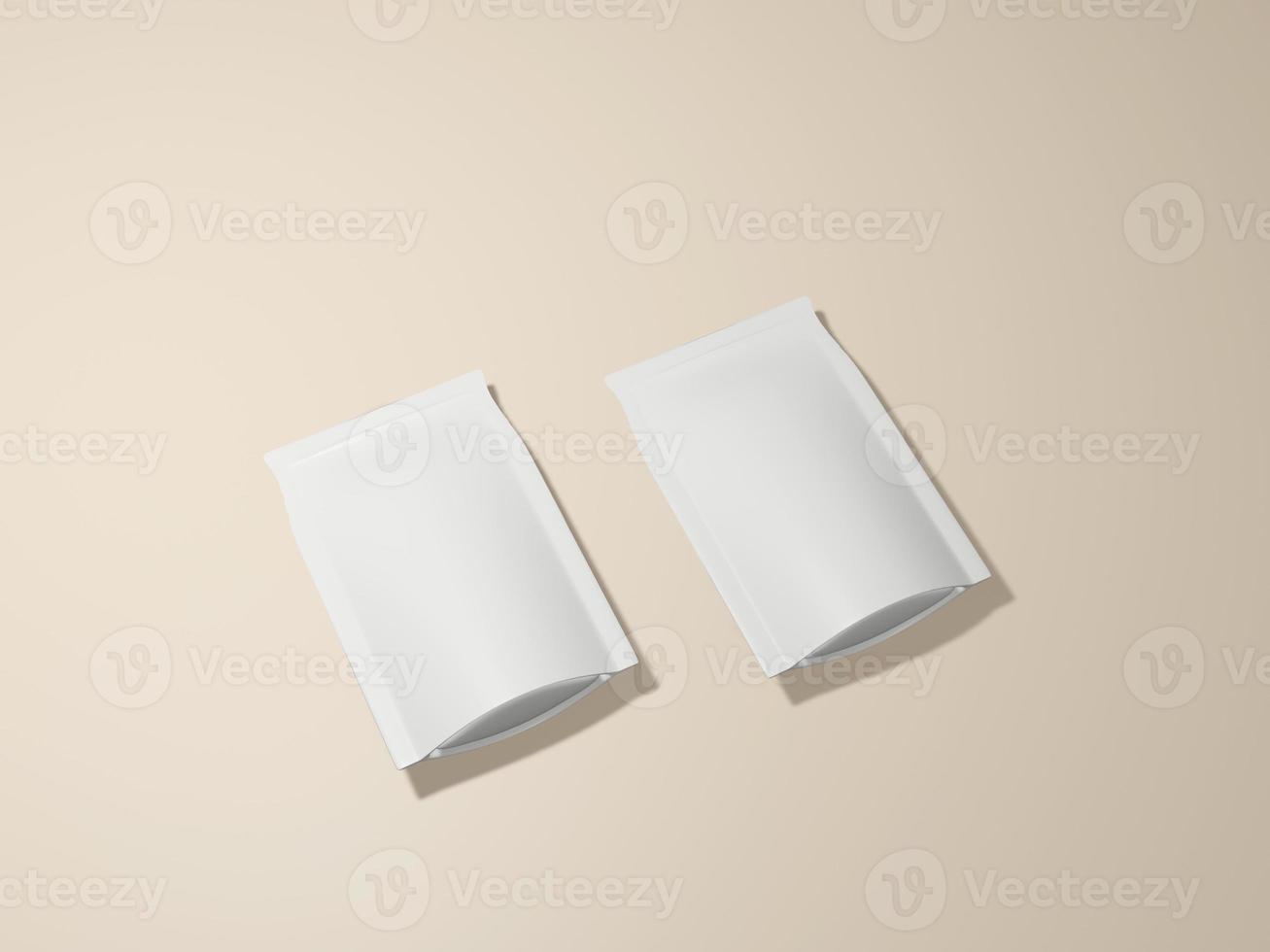 realistic zipper pouch bag packaging mockup photo