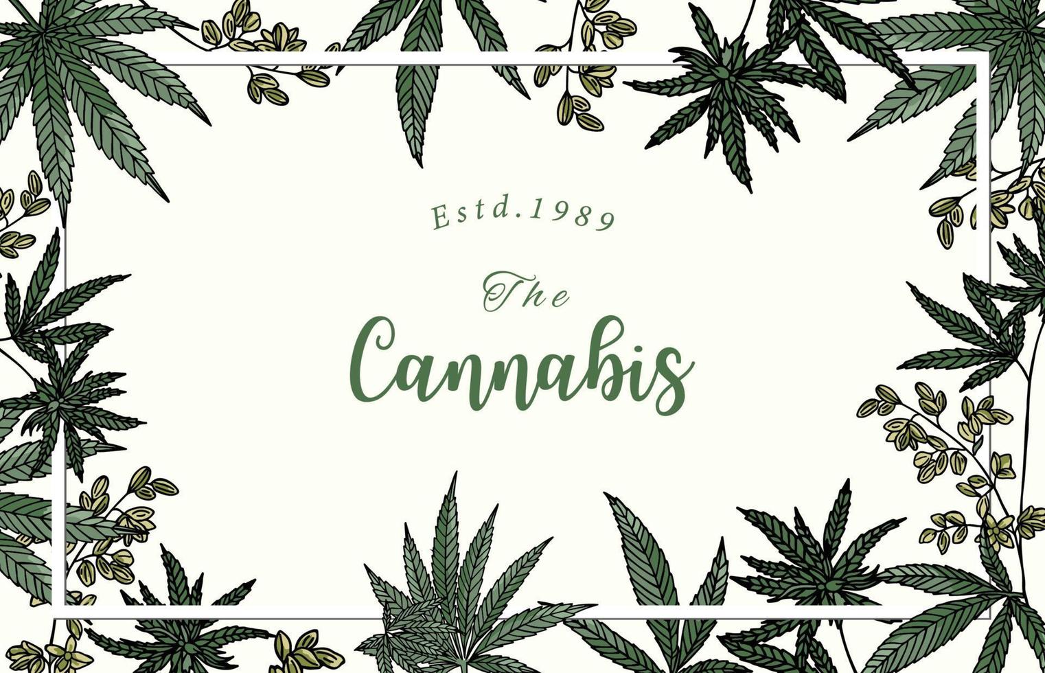 colección de fondo de cannabis con ilustración vectorial verde.editable para sitio web, invitación, postal y pegatina vector