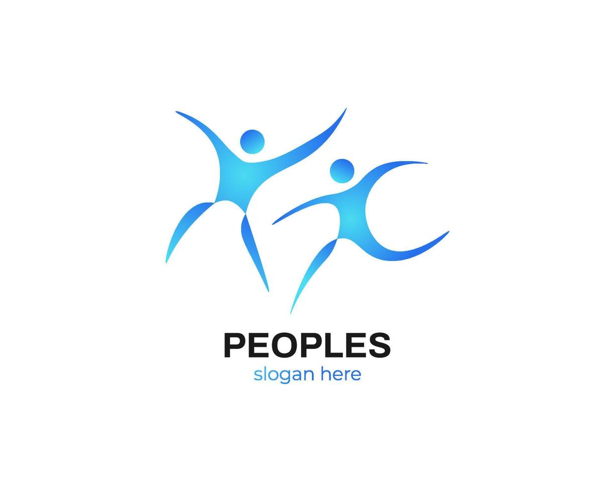 Peoples Logo Design. Community Logo or Symbol. Teamwork, Group or Social Logo for Business Identity vector