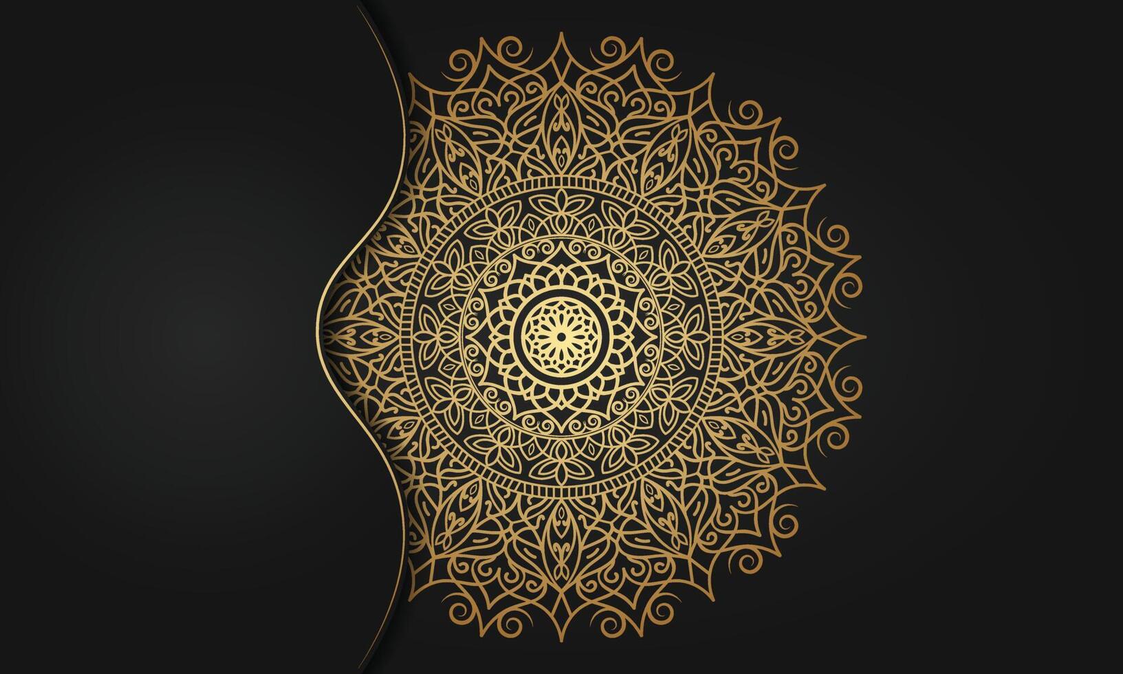 Luxury mandala background with ornamental design in golden color vector