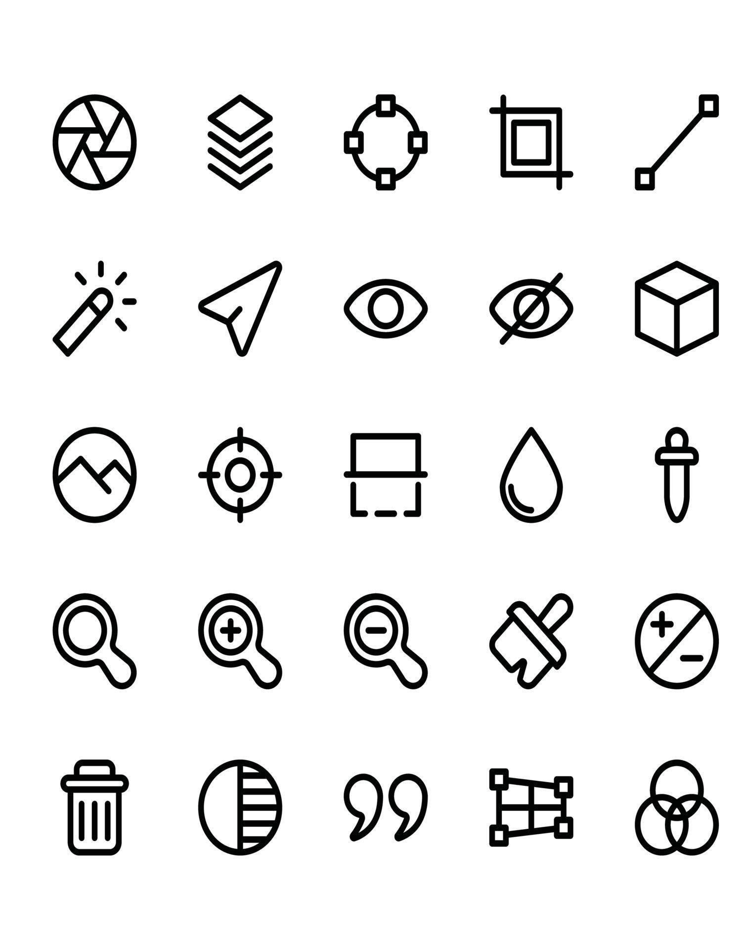 Design Tool Icon Set 30 isolated on white background 9265081 Vector Art