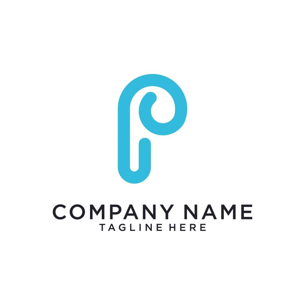 Initial letter P vector logo design template.