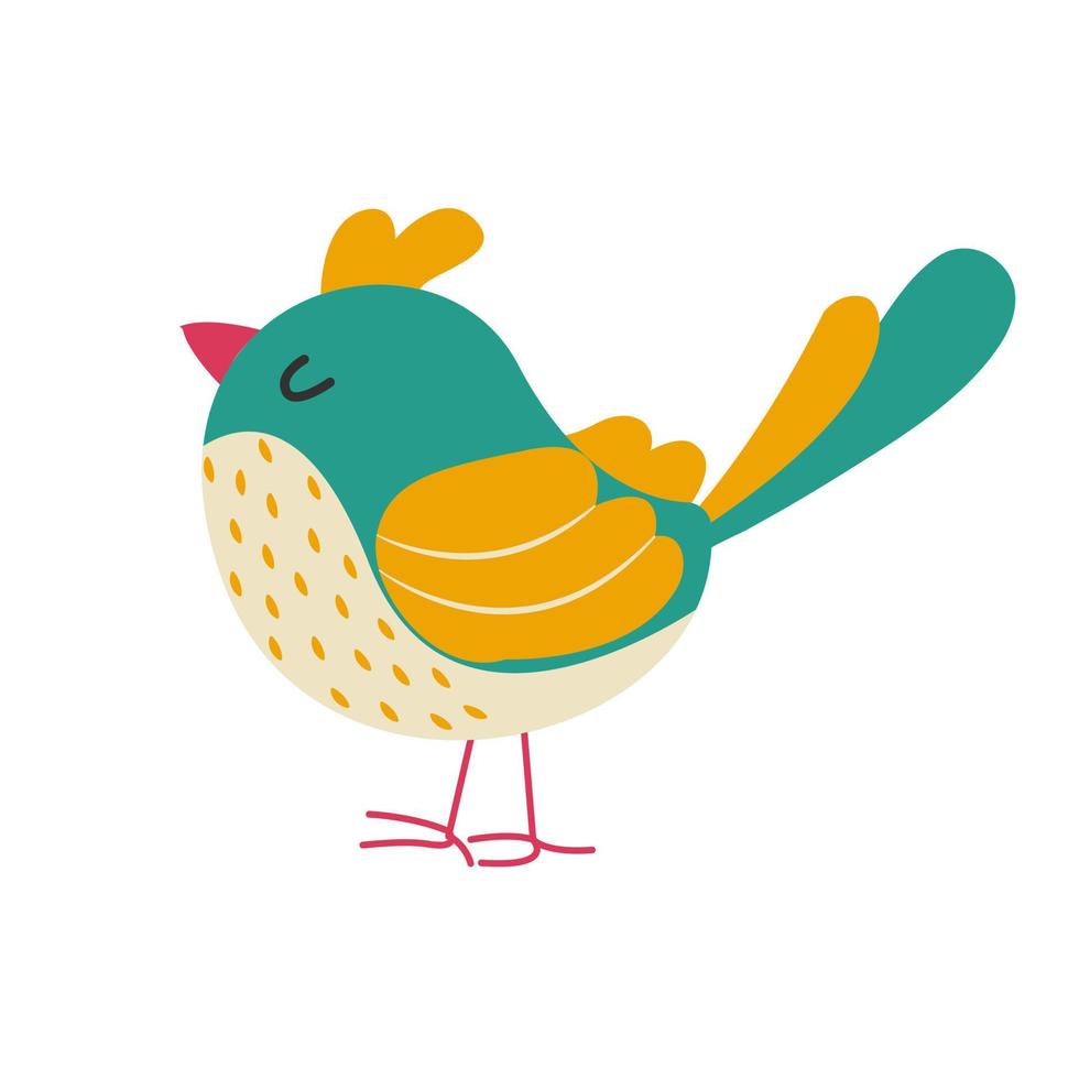 Cute little bird. Exotic bird. Vector illustration