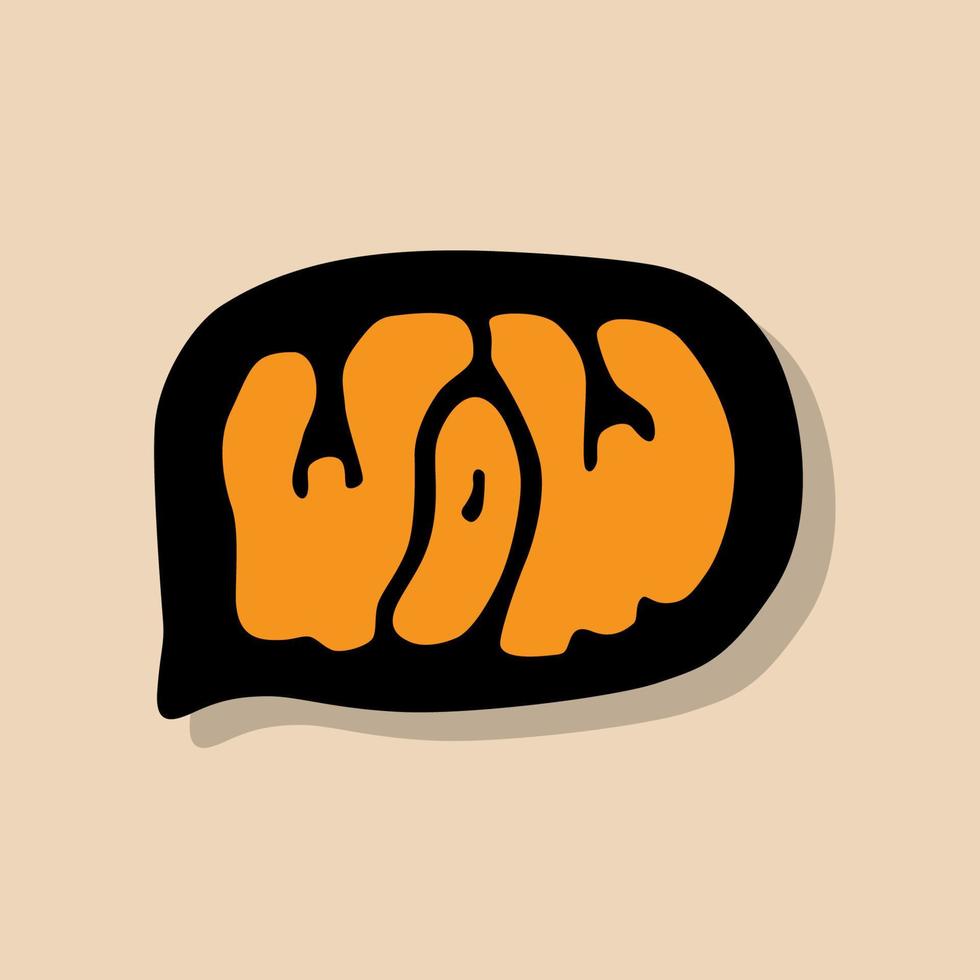 unique hand drawn vector lettering of wow word speech bubbles about expression, happy, surprise. good for comic   book, sticker, craft product, chill book, gift card