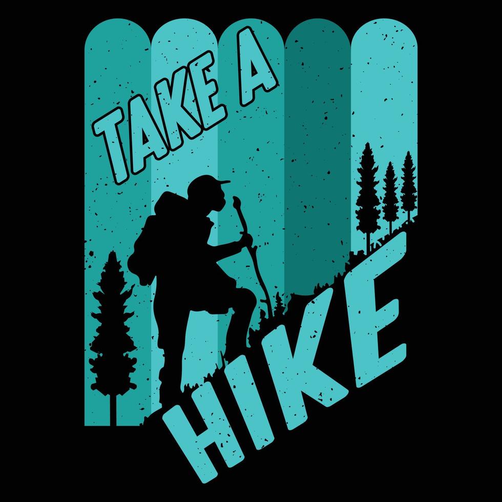 Hiking typography vector t-shirt design, graphic element, vintage artwork, illustration