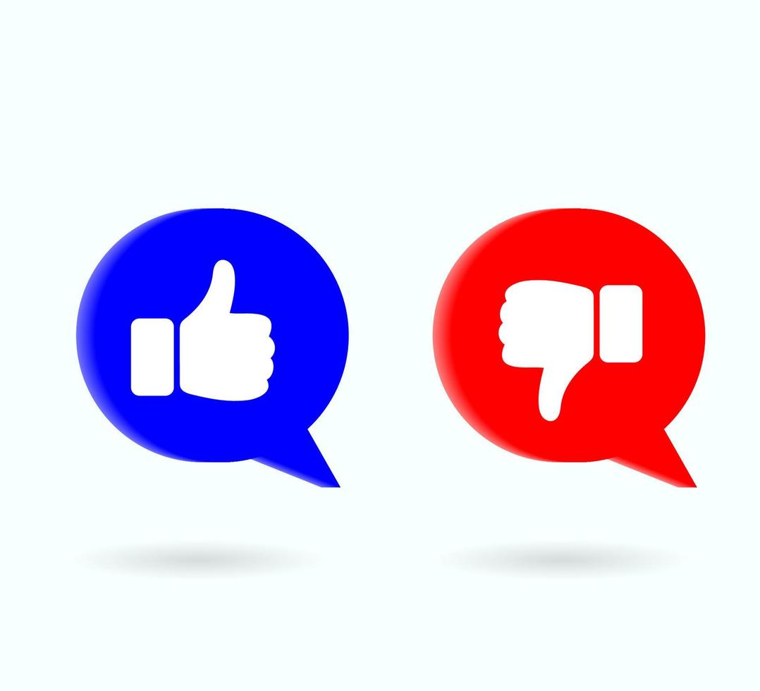 Like and Unlike Icon Button, 3D Illustration vector