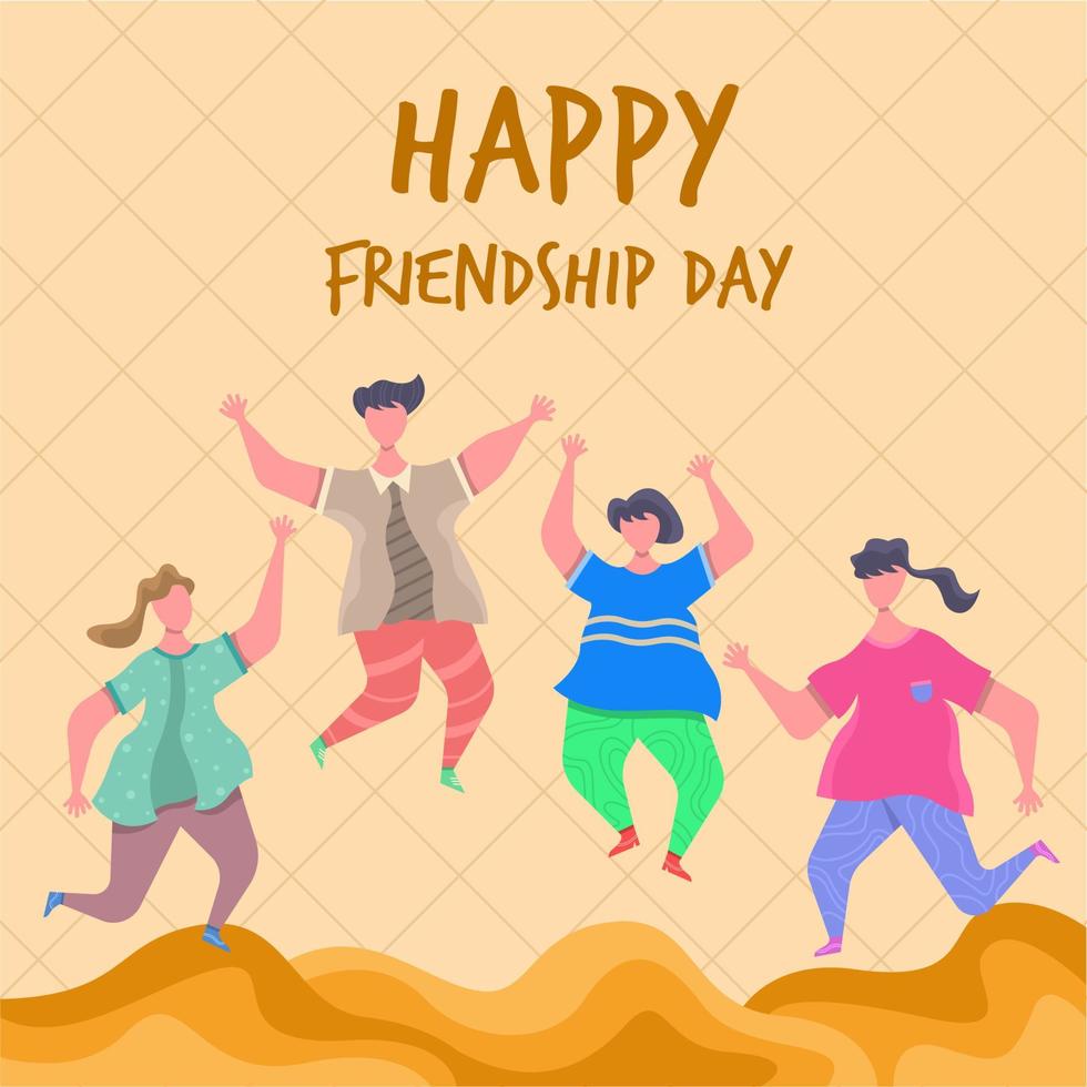 Happy friendship day flat illustration vector