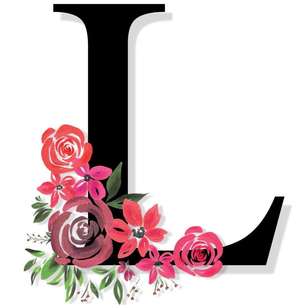 florales Buchstabenalphabet png