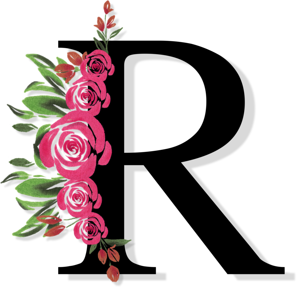 florales Buchstabenalphabet png