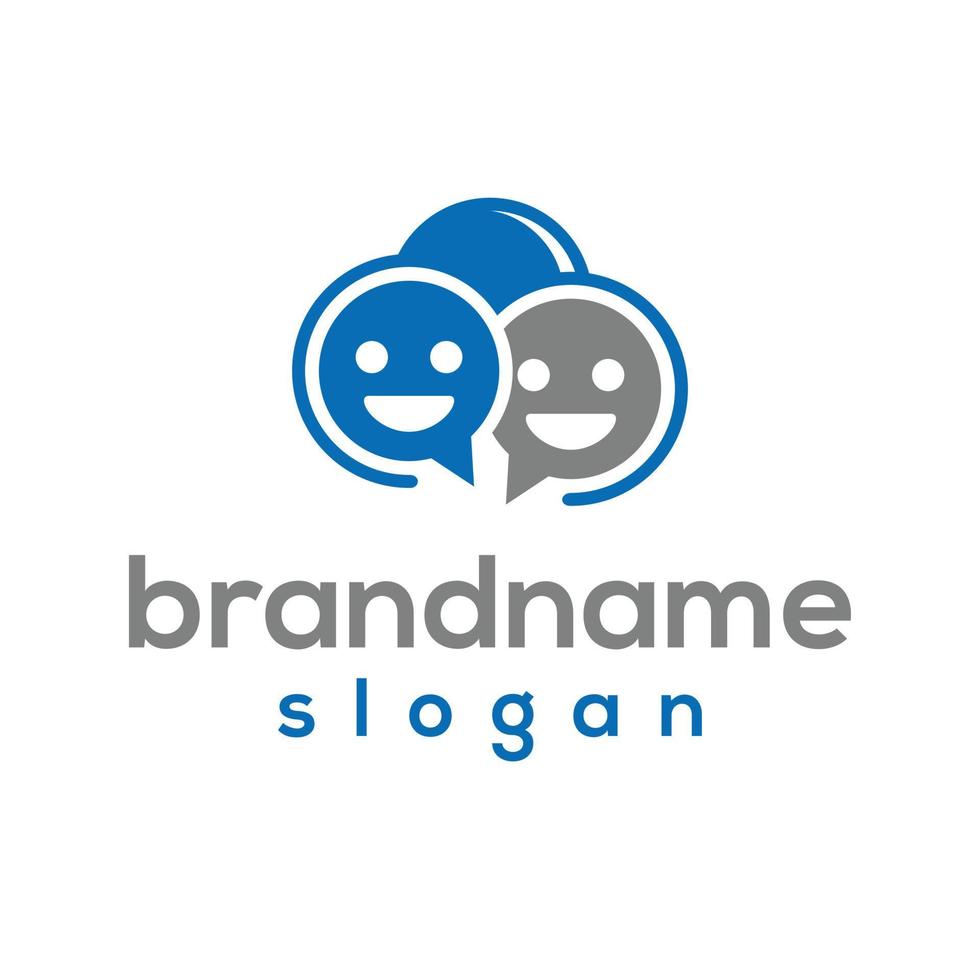 Vector graphic of bubble chat logo design template