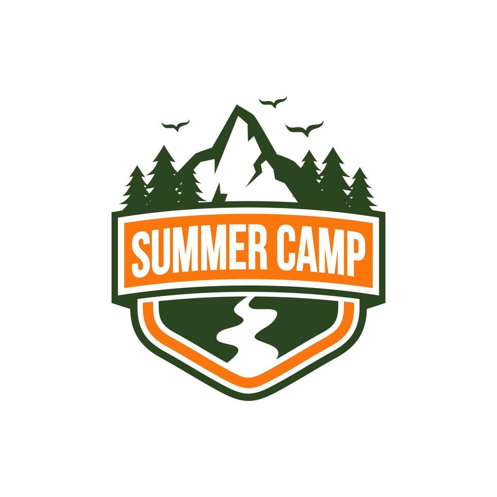 Summer Camp Badge Logo Vector Template