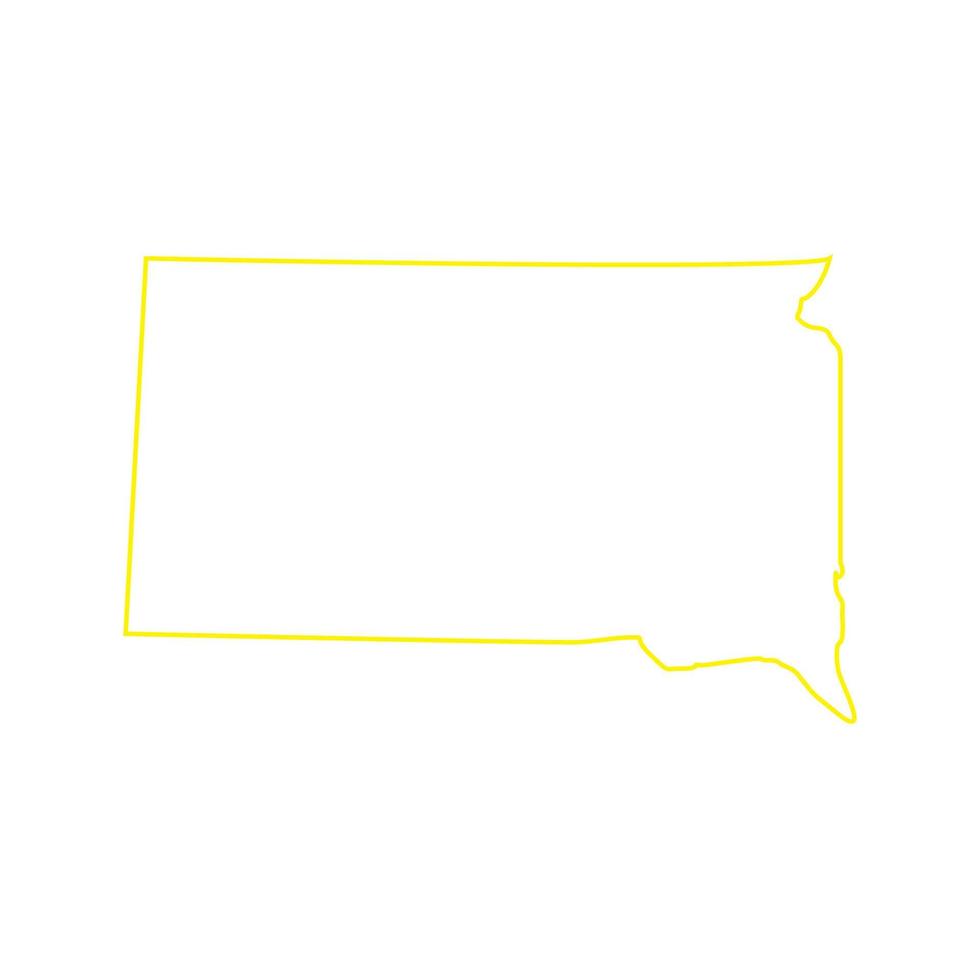 South Dakota map illustrated vector