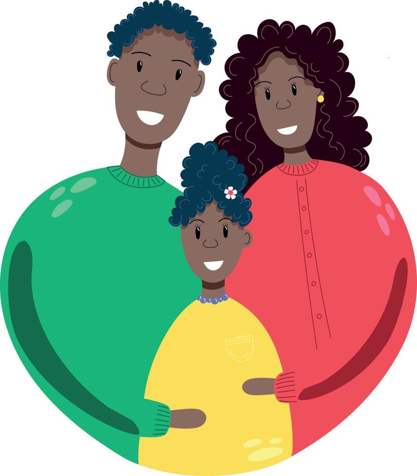 A group of black people. Juneteenth concept. Family. vector