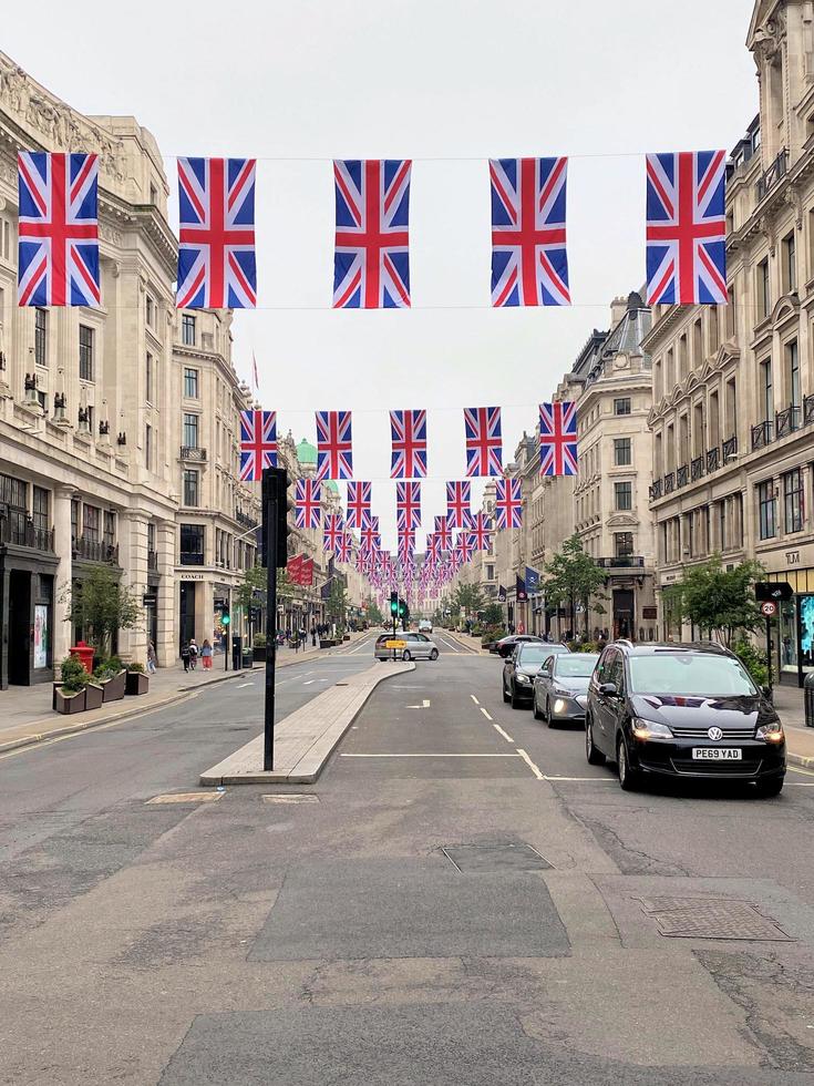 London in the UK in June 2022. A view of Regents Street during the Platinum Jubilee Celebrations photo