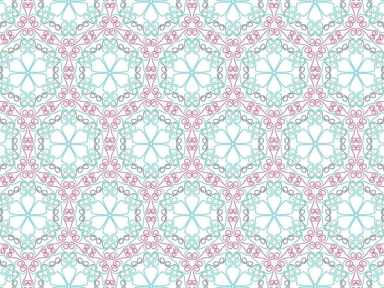 geometric ethnic line mandala background vector