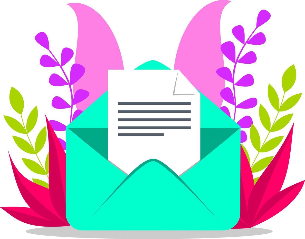 Newsletter and Email  Flat Design. illustration E-Mail, Newsletter, Envelope, Mail, Icon vector