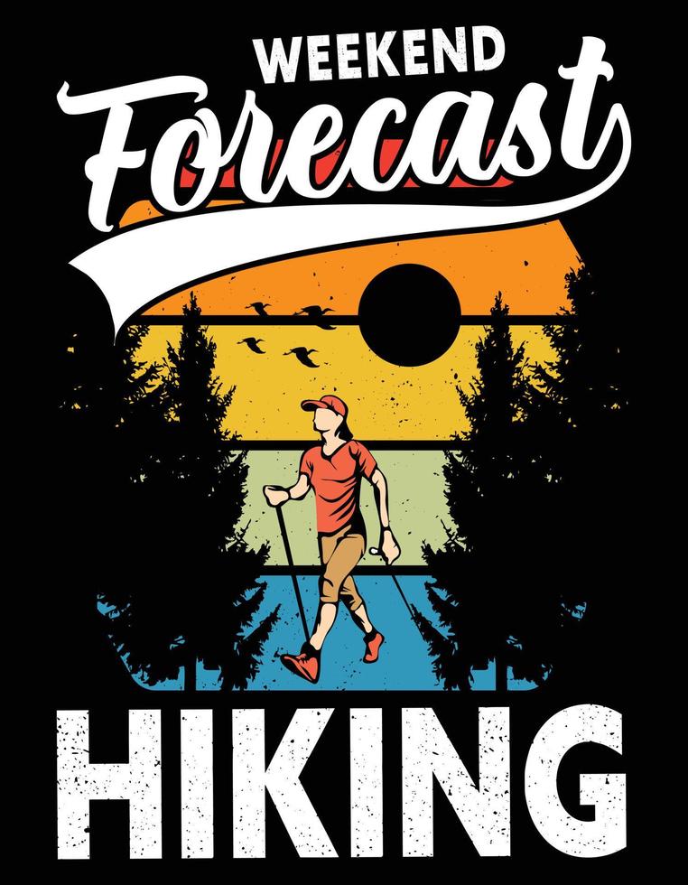 Hiking vintage retro t shirt design vector