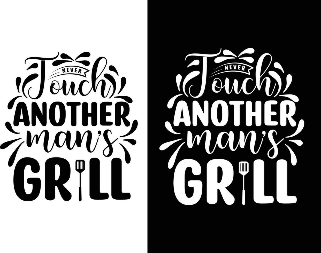 BBQ typography t shirt design vector