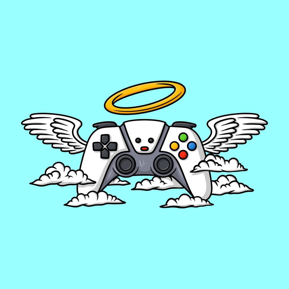Good Angel joystick flying in the clouds Illustration Controller Vector
