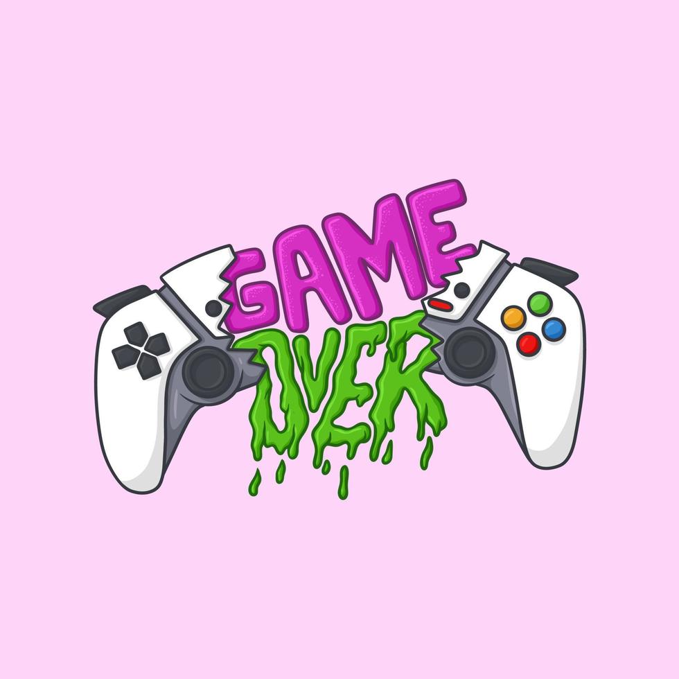 Split joystick says game over Illustration Controller Vector