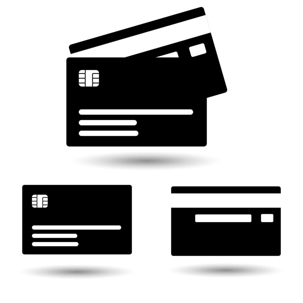 Credit card isolated on a white background, vector icon.