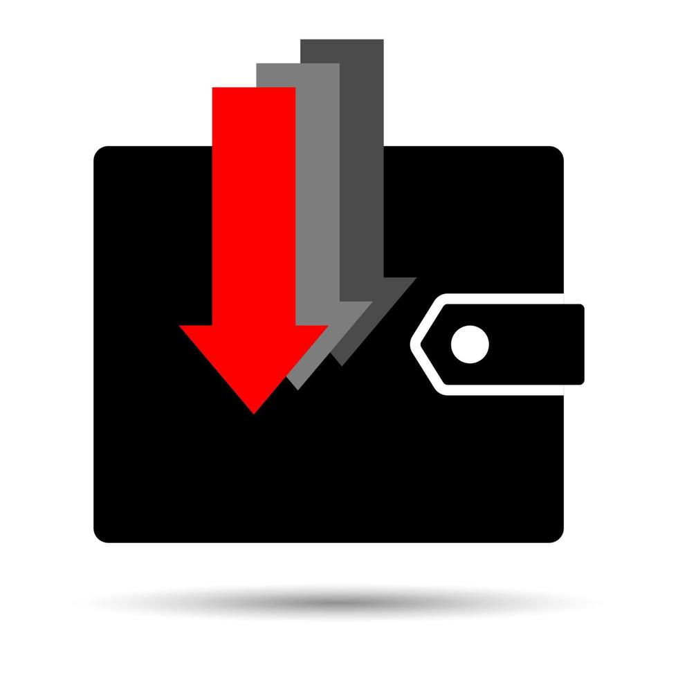 Wallet vector icon isolated on a white background.