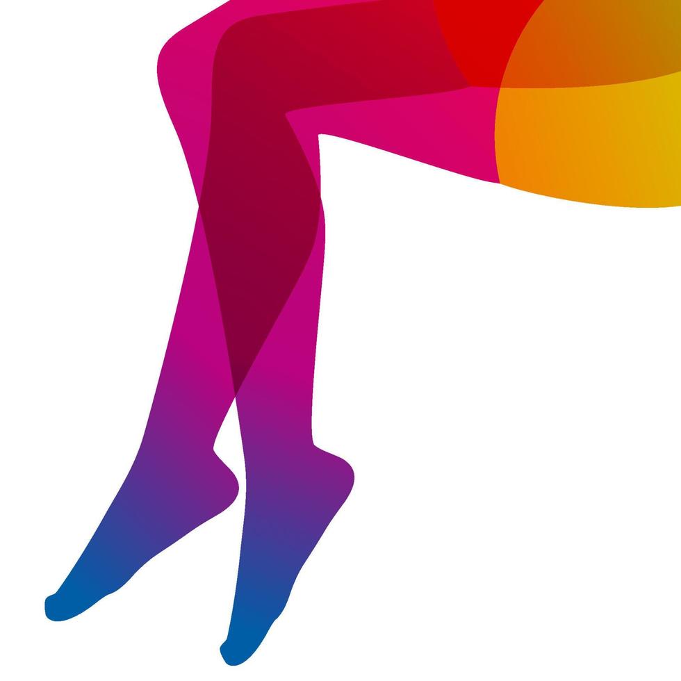 piernas femeninas largas y delgadas en medias sobre fondo blanco, ilustración vectorial. vector