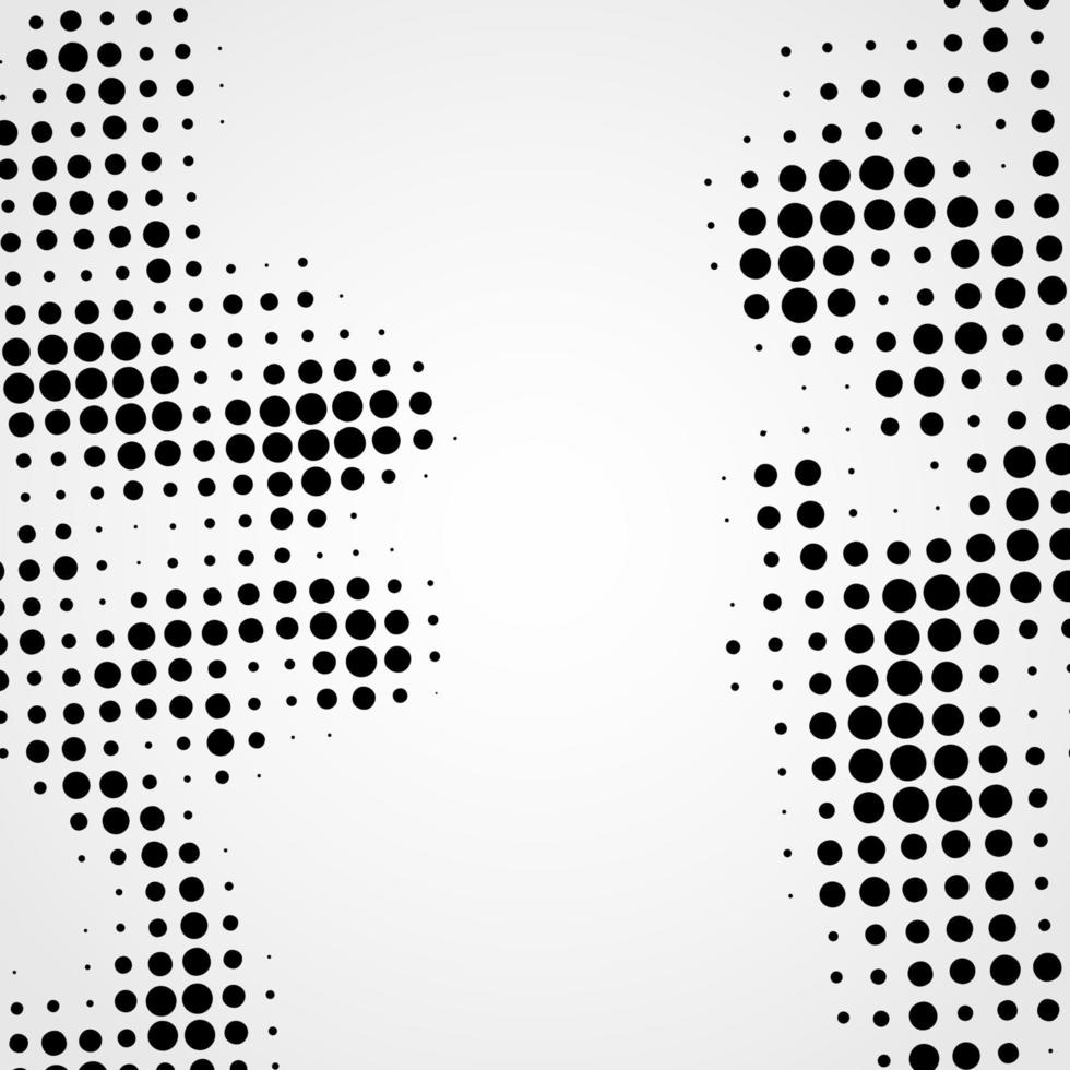 Halftone abstract vector black dots design element isolated on a white background.