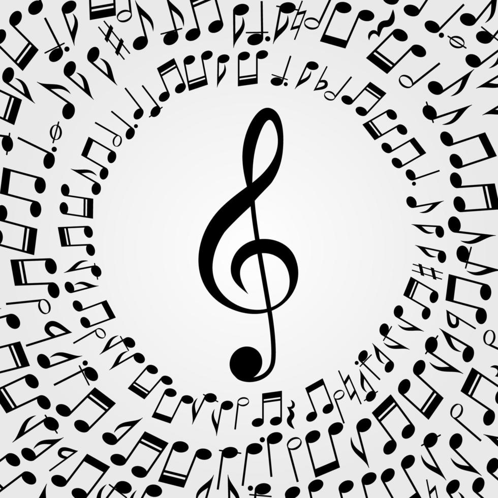 Vector music  background, melody, notes, key.