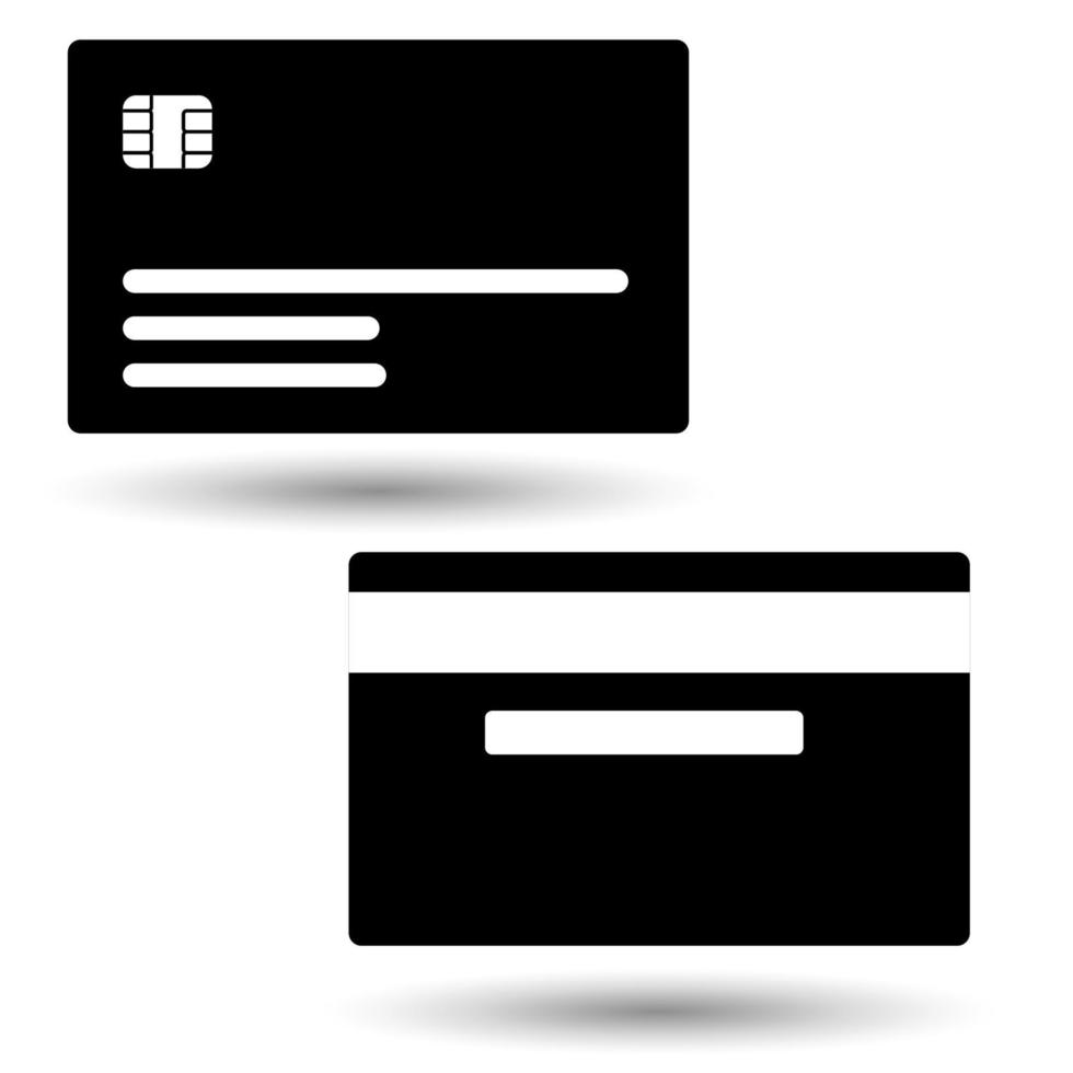 Credit card isolated on a white background, vector icon.