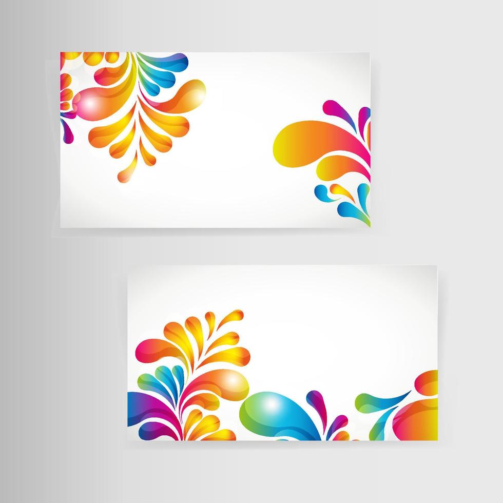 Sample business card with bright teardrop-shaped arches. vector