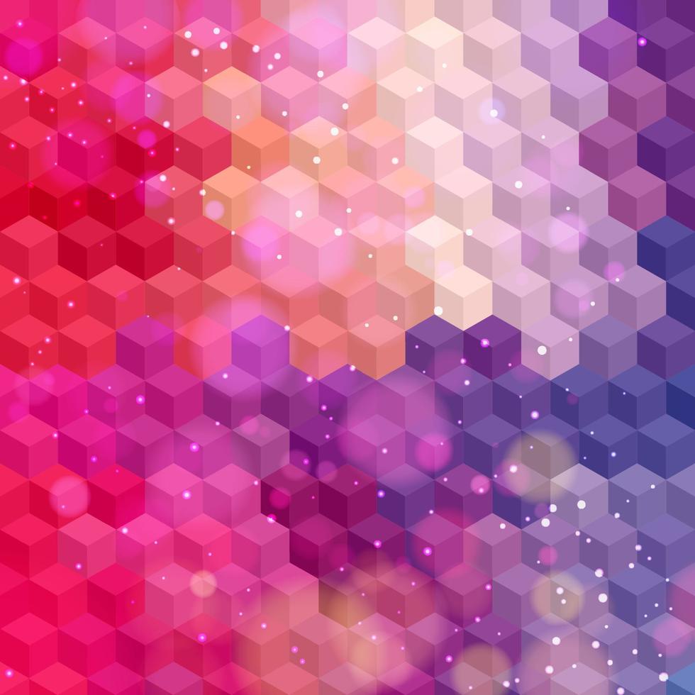 Multicolor cubic mosaic. vector