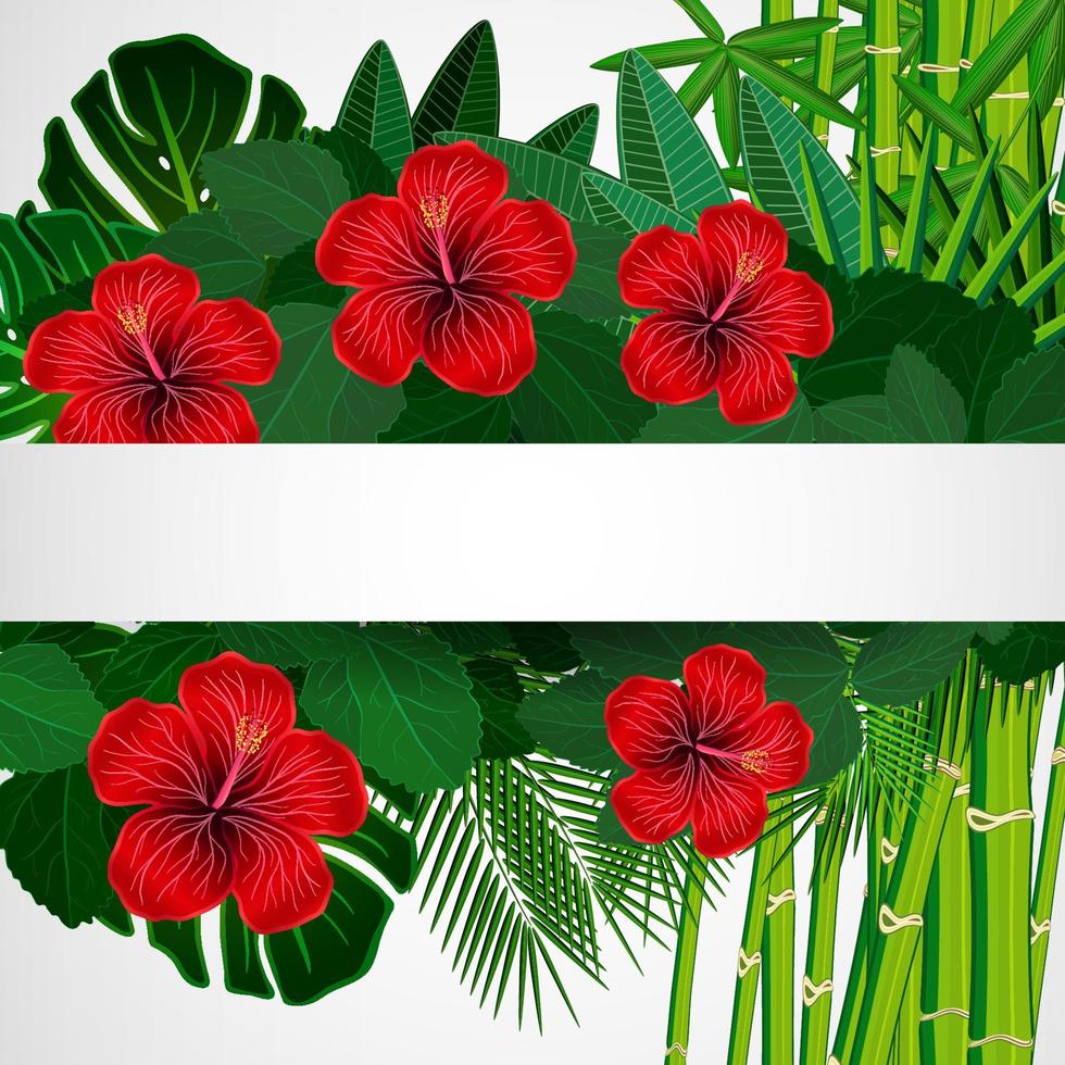 Tropical floral design background. vector