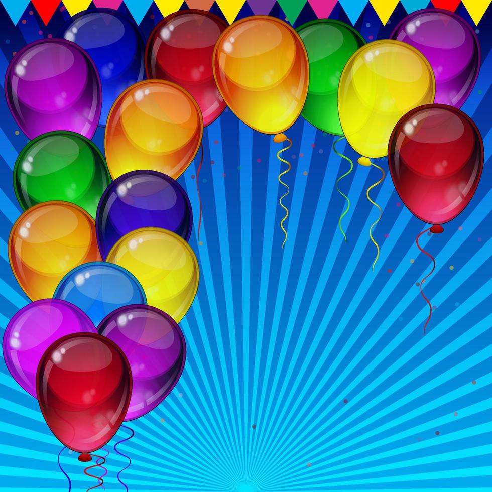 Festive Background Red White Balloons Confetti: vector de stock