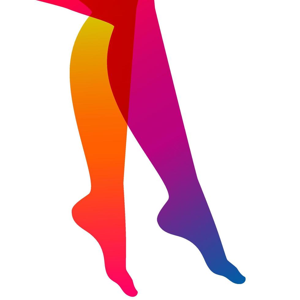 piernas femeninas largas y delgadas sobre fondo blanco, ilustración vectorial. vector