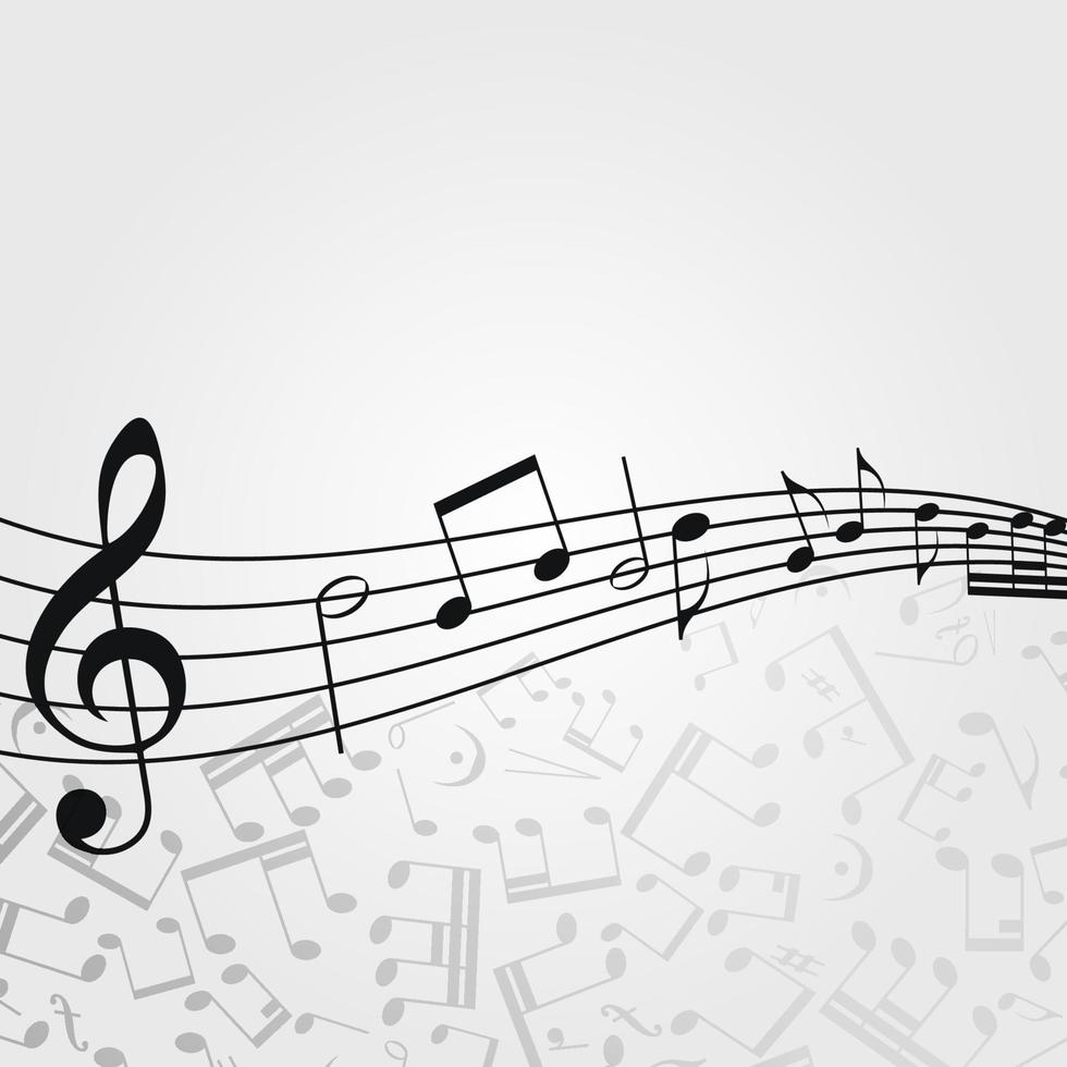 Vector music  background, melody, notes, key.