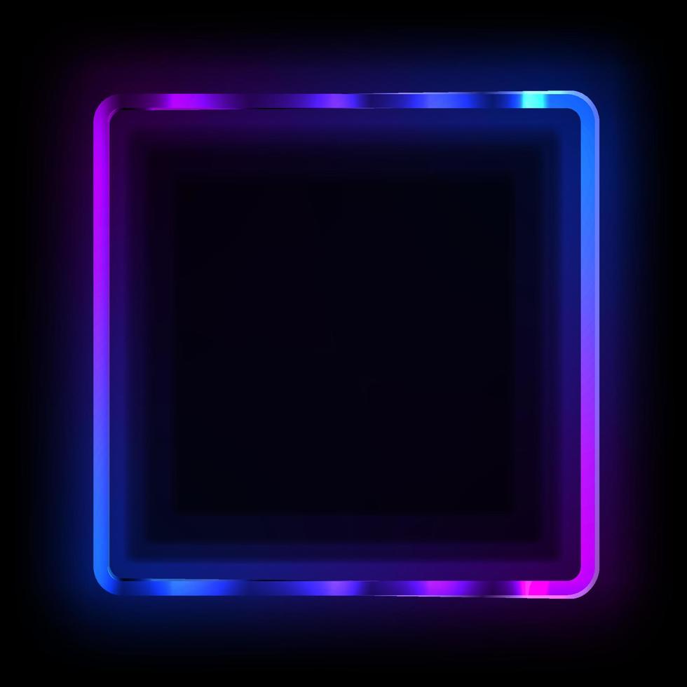 Colorful neon frame on a dark background, vector abstract illustration.