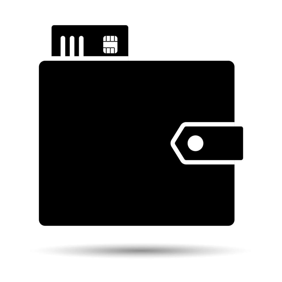 Wallet vector icon isolated on a white background.