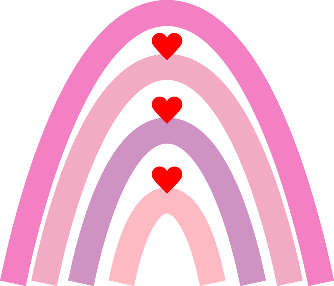 rainbow with hearts png