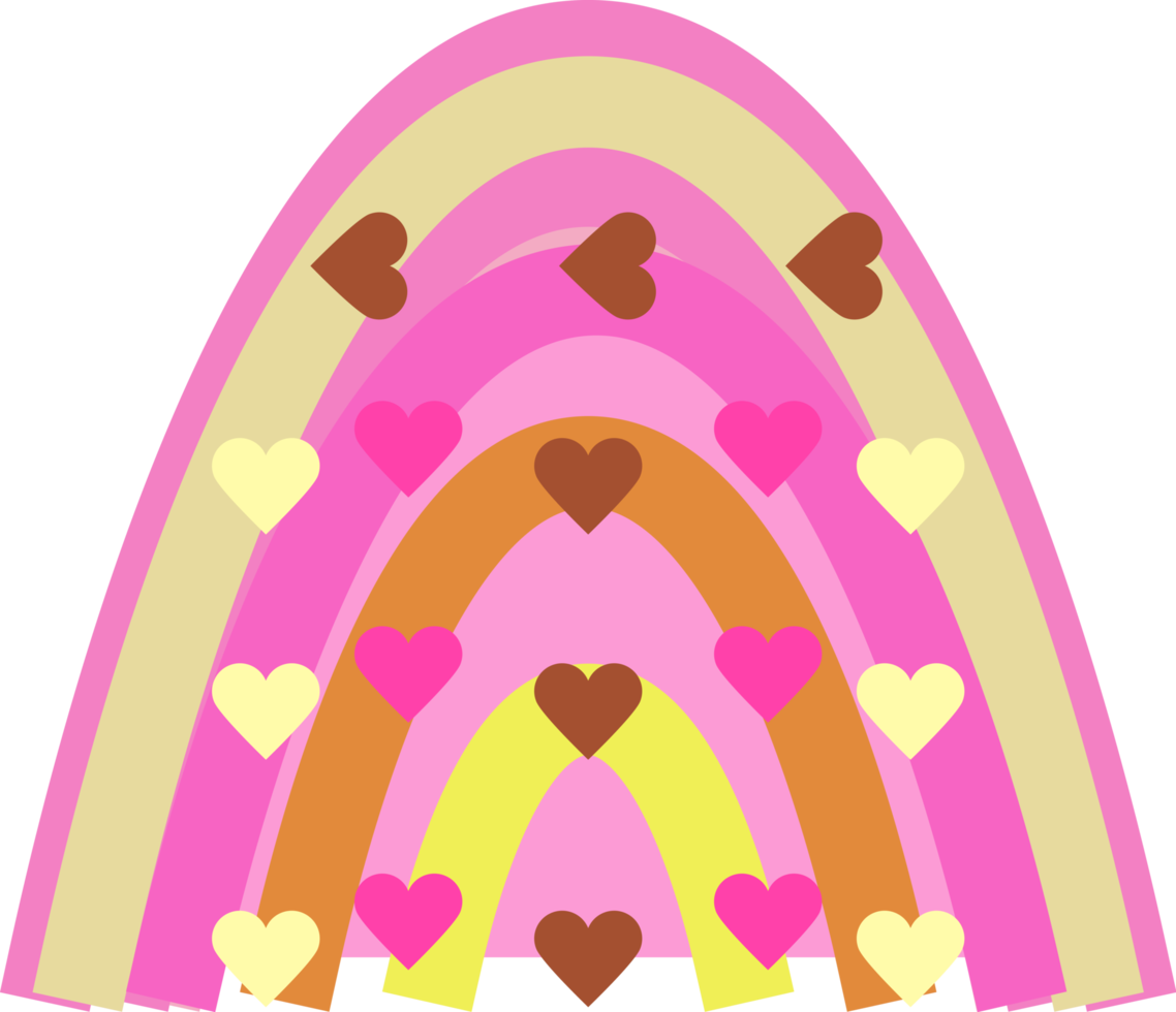 rainbow with hearts png